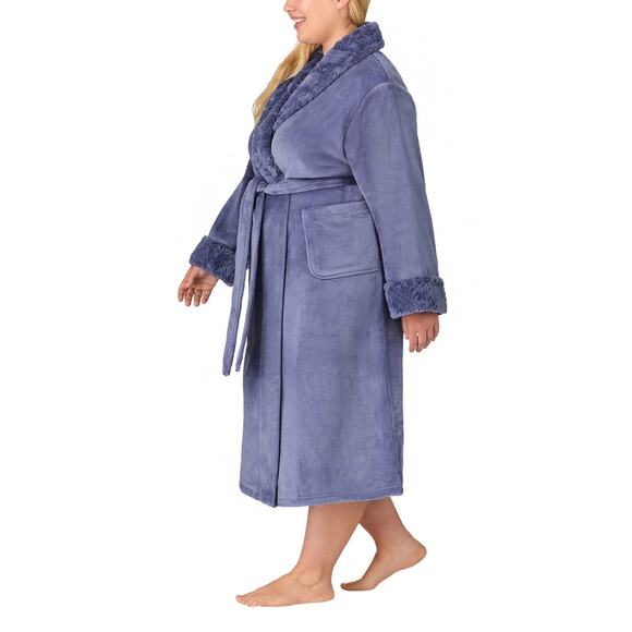 NWT Carole Hochman Women's Silky Soft Shawl Collar Wrap Style Plush Robe - Picture 8 of 10